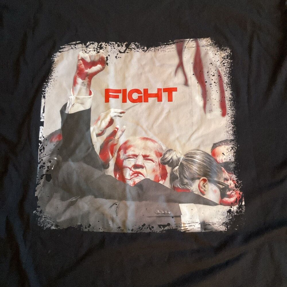 UCL Trump “FIGHT’  T-Shirt 2XL Black Graphic 100%next Level Apperal